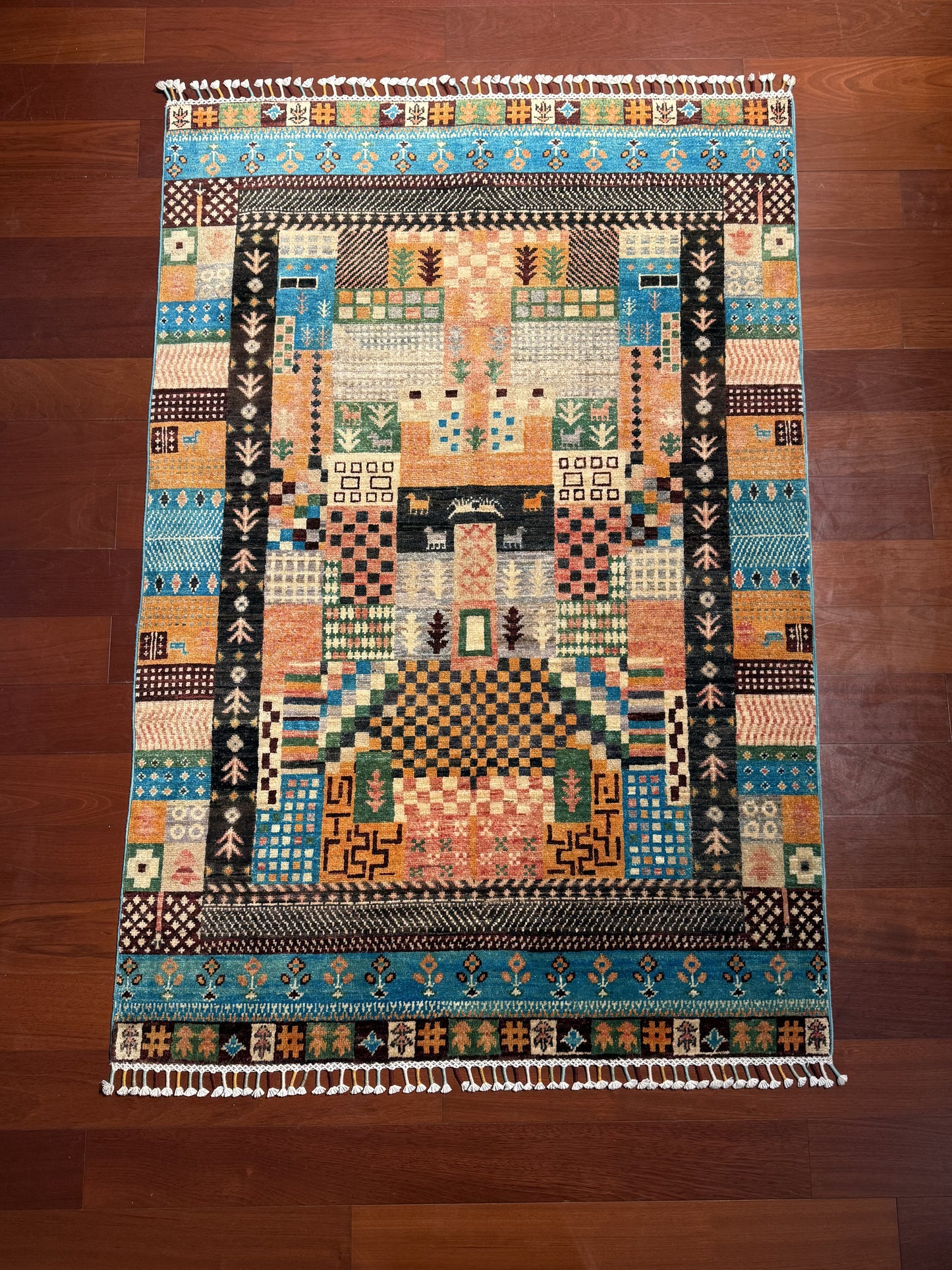 Colorful Afghan Wool Rug